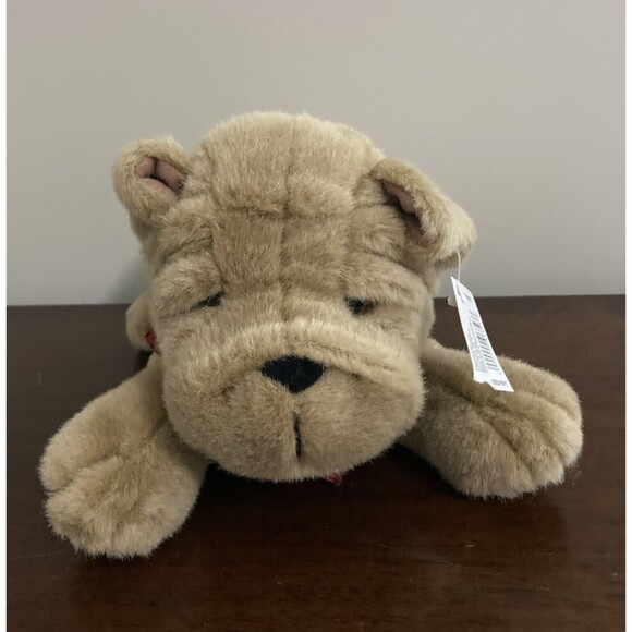 Vintage Carlton Cards Realistic Sharpei puppy dog plush tag bandana neckerchief - Picture 2 of 12